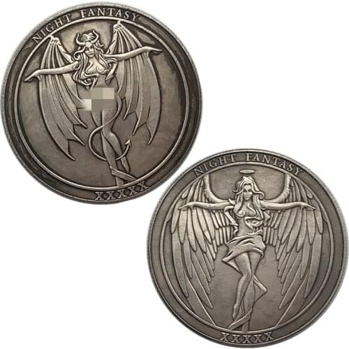 Wandering Coin Winged Fantasy Angel Elf Brass Old Silver Commemorative Collection Coin Copper Can Be Customized With Your Logo
