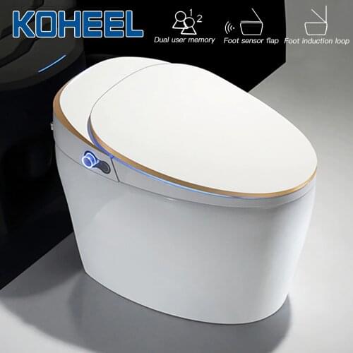 KOHEEL One-Piece Intelligent Toilet WC Smart Toilet Elongated Remote Controlled Toilet Integrated Automatic F8