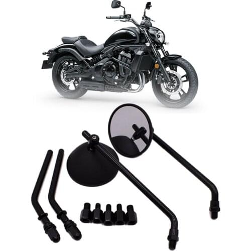 Universal Classic Retro Mirrors Round Motorcycle Rearview Side Mirrors for Cruiser Chopper Cafe Racer Sportster