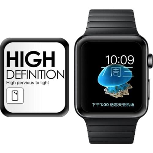 UVR 3D Full Cover Tempered Glass For Apple Watch 38mm 42mm Series 1/2/3 Screen Protector For Apple Watch 40mm 44mm Series 4