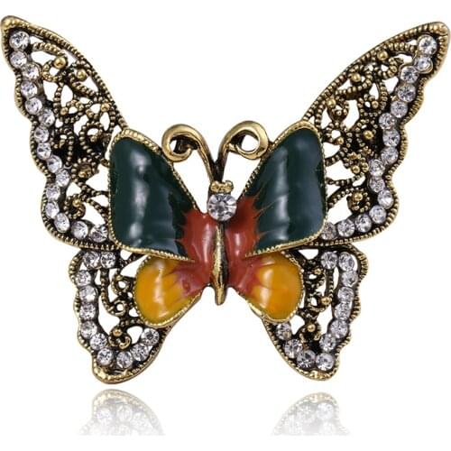 Vintage Jewelry Hollow Enamel Butterfly Brooches Metal Brooch Wedding Brooch Insect Pin Brooches For Women And Girl Jewelry Gift