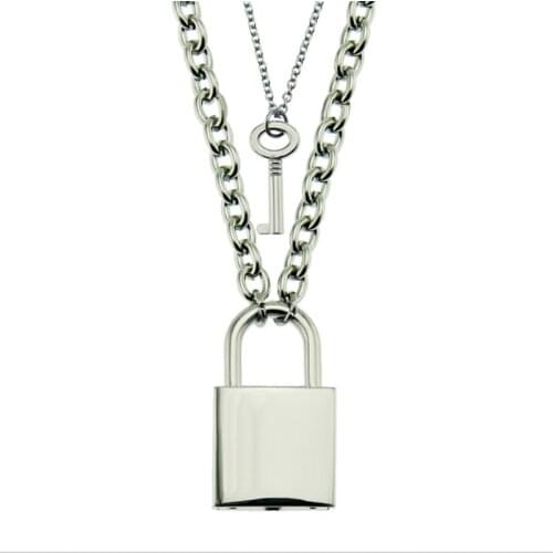 Explosive jewelry glossy key and lock set pendant men and women fashion pendants