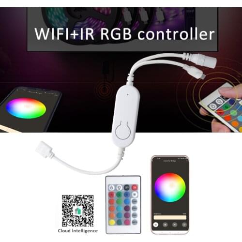 WiFi Smart Led Controller LED RGB Controler LED Lights Controller IR Remote Dimmer DC5-12V For RGB LED Strip With Alexa Google