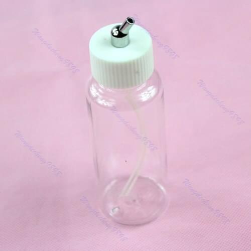 YAS 1Pcs Plastic 100cc Airbrush Bottles Jars Lid Adapter Dual-Action Siphon Feed Pro