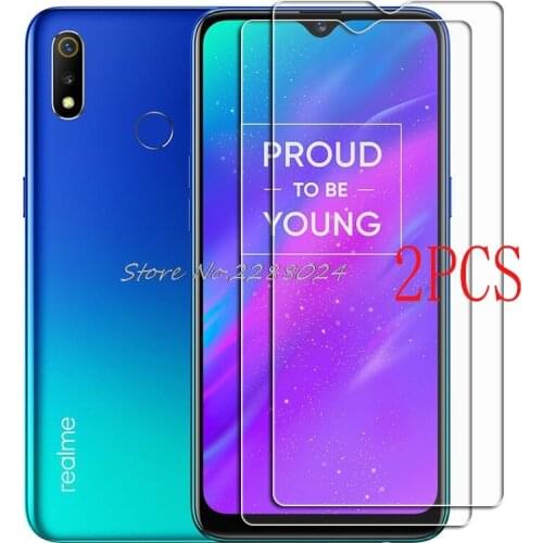 2PCS FOR OPPO Realme 3 Tempered Glass Protective on OPPO Realme3 RMX1825, RMX1821, 1821 6.2" Screen Protector Glass Film Cover