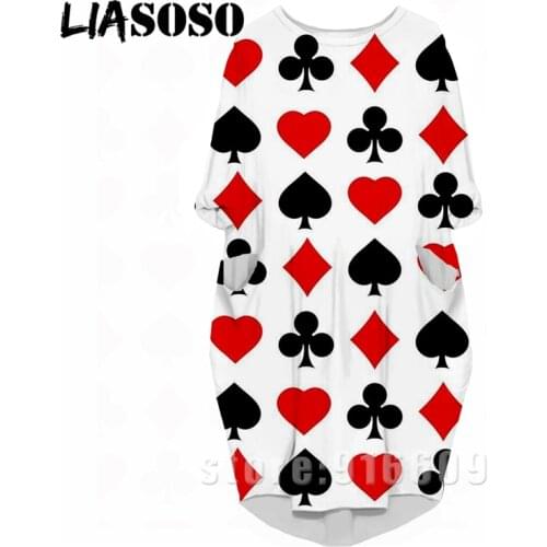 3D print fashion funny shirt suit rock Harajuku poker dj women king anime gown lady sexy girl clothing Party long-sleeved dress