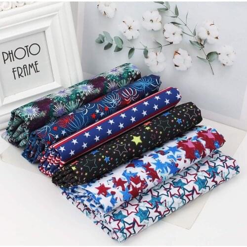 Polyester Cotton Fabric for Sewing Designer Fabric for Dress Pentagram Printed Cloth Sheets Home Textile Patches 45*150cm 1pc