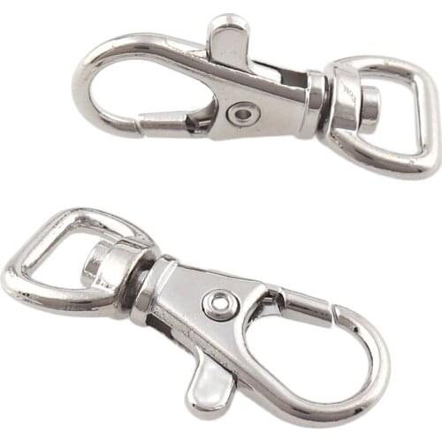 12pcs Metal Key Chain Holder Swivel Trigger Lobster Clasp Snap Hook Key Chain Rings 12mm Silver For DIY Craft Backpack Bag Parts