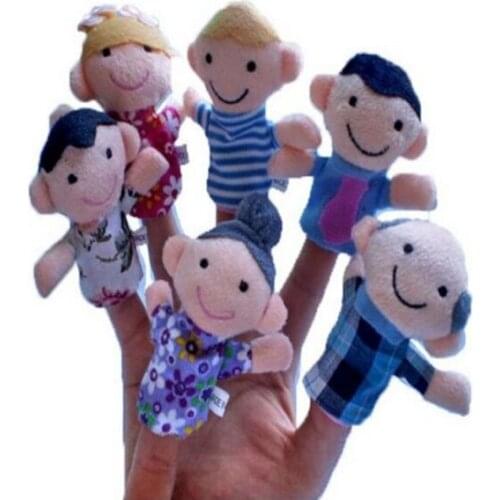 120PCS The Family Hand Puppets Baby Plush Toy Finger Puppet Tell Story Props Child Dolls&Stuffed Toys For Christmas Gift