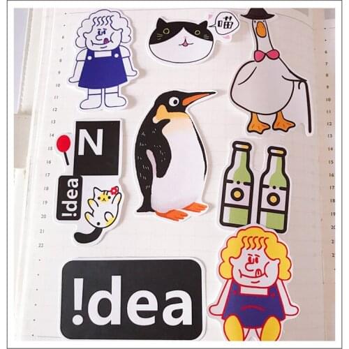 22pcs Funny girl boy penguin stickers DIY scrapbooking album junk journal happy planner decorative stickers