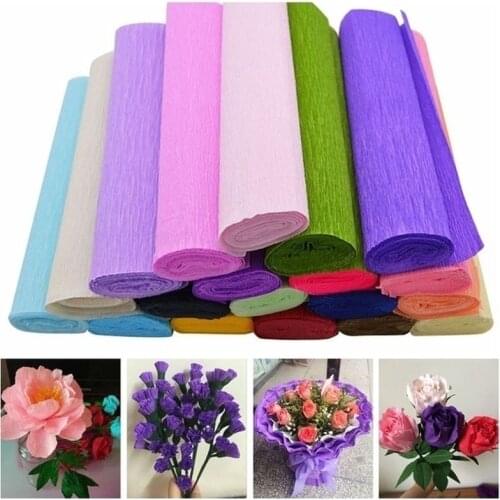 250*50cm/Roll DIY Flower Wrapping Packing Crepe Papers Handmade Materials