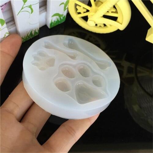 3D Dog Paws And Bones Silicone Mold UV Resin DIY Handmade Crystal Epoxy For Ice Creams Chocolate Pastry Art Pan Dessert Bakeware