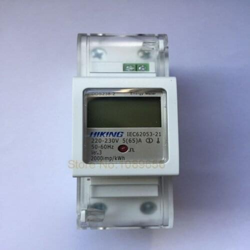 5(65)A 230V 50HZ Single phase Din rail KWH Watt hour din-rail energy meter LCD