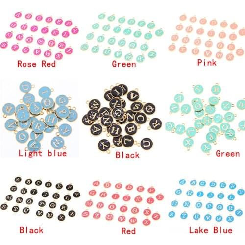 100PCS 12*15mm A-Z Letter Charms Enamel Charms Alphabet Initial Letter Handmade Pendant For Diy Bracelet Jewelry Making Wholesal