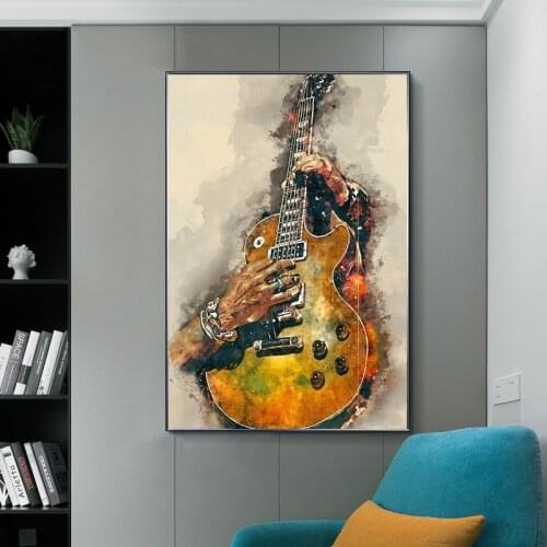 Abstract Electric Guitar Canvas Painting Modern Posters and Prints Quadros Wall Art Picture for Living Room Decoration Cuadros