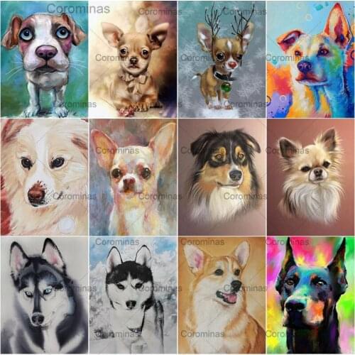 Cute Dog Diamond Painting 5D Diy Full Drill Cross Stitch Embroidery Mosaic Handmade Craft Art Kit Creative Home Decoration Gifts