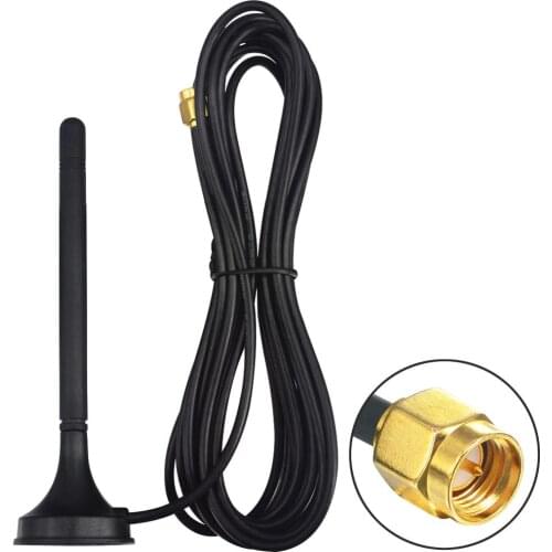 2.4G Antenna 3dbi SMA Male Aerials 2.4Ghz WIFI Antenna Zipbee Nickeplated with Magnetic base 3M Cable