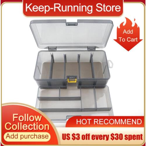 Dual Layer Fishing Tackle Box Accessories Lures Bait Storage Case Shrimp Boxes for Lure Cover Organizer Baits Pesca Container