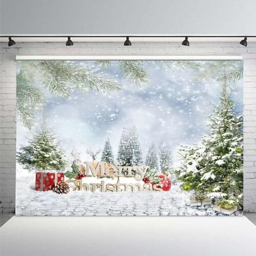 Photography Backdrops Christmas Backdrop Decoration Birthday Party Fotografia Photo Backgrounds Winter Tress Snowflake