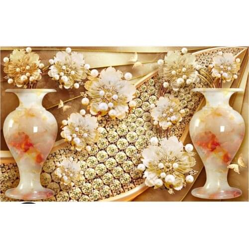 Custom photo wallpaper for walls 3 d mural for living room Modern Flower swan lake jewelry background wall paper home decoration