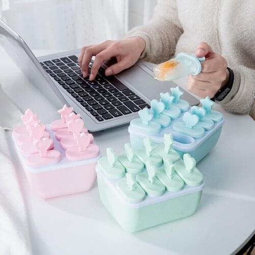 Hot sale 8 Grid Hole Frozen Ice Cream Lolly Juice Maker Pop Mld Popsicle Mould Icebox Diy Mold Dessert Ice Cream Mold