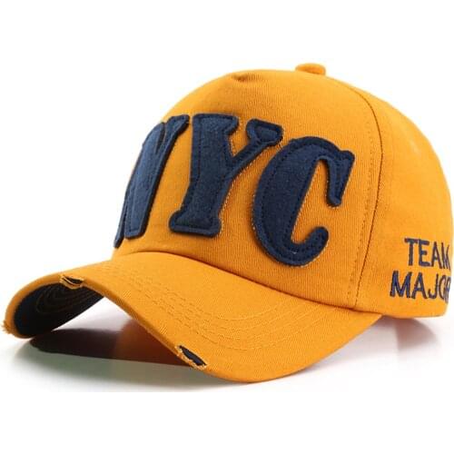 2021 Summer Trendy New York City Baseball Cap For Women Men Streetwear Yellow Snapback Hip Hop Golf Caps Bone Trucker Hats