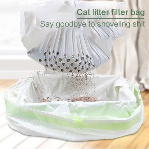 Pet Cat Litter Bag Cats Litter Box Mat Hygienic Drawstring Cat Litter Pan Bags Kitten Cleaning Supplies For Storage Cat Sand
