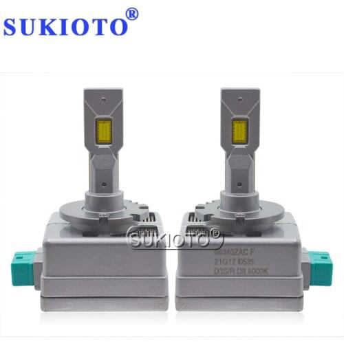 SUKIOTO D1S D3S D2S D4S D5 D8 Canbus LED Car Headlamp Bulb Replace To HID Ballast 20000LM 90W CSP Chip 1:1 Mini Size LED Lamps