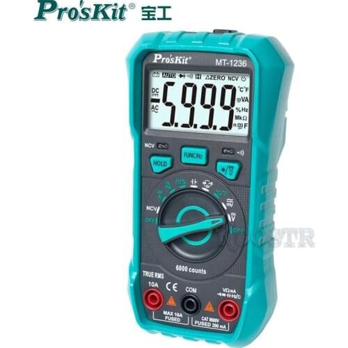 ProsKit MT-1236-C 3-5/6 True-RMS Digital Multimeter Brand New Multi-function Multimeter For ACA ACV DCA DCV Tester