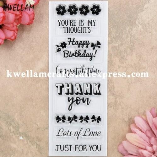 Just for you Happy Birthday Scrapbook DIY photo cards rubber stamp clear stamp transparent stamp 5.5x15.5cm KW8122601