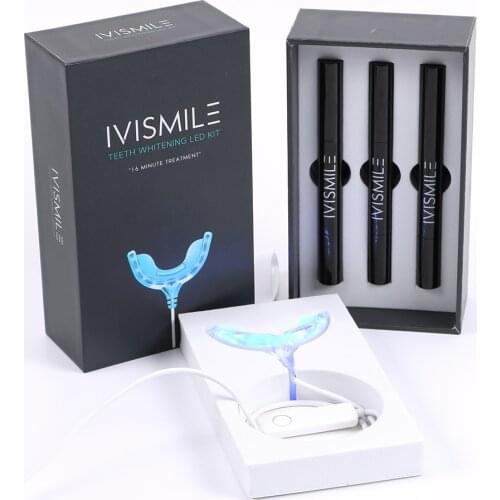 IVISMILE Teeth Whitening Kit With Led Light Home Use Oral Care Bleach Dental 35% Carbamide Peroxide Remove Tooth Stains
