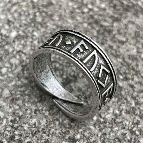 Nostalgia Open Adjustable Viking Steampunk Norse Runes Man Rings High Quality Anniversary Sale Ringen Voor Vrouwen