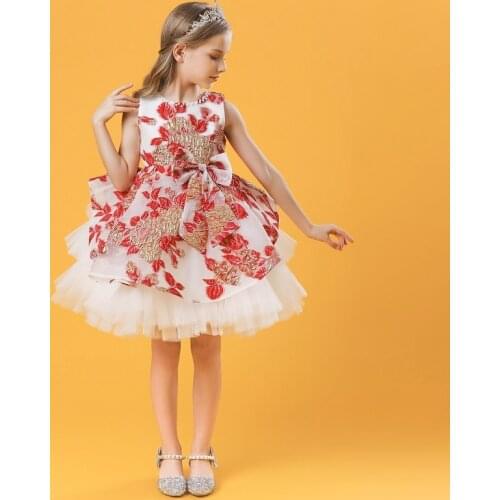 New Girls Vest Dress 3-12Years Children Party Clothing Boutique Costumes Dress Multi-Layer Mesh Wedding Flower Girls Tutu Dress