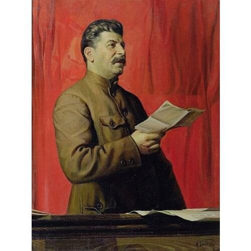 Wholesale painting # TOP art good quality --SOVIET WW2 oil painting-Russia joseph stalin portrait print art painting on canvas