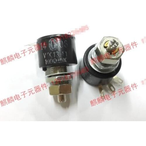Original new 100% single turn wirewound potentiometer WX13-11 with locking WX1-4B 1W 100R ohm (SWITCH)