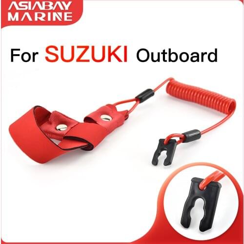 Float Kill Stop Switch For Suzuki Marine 2 and 4 stroke Outboard Engine Motor 2-425hp Key Rope Safety Lanyard Tether No Sink