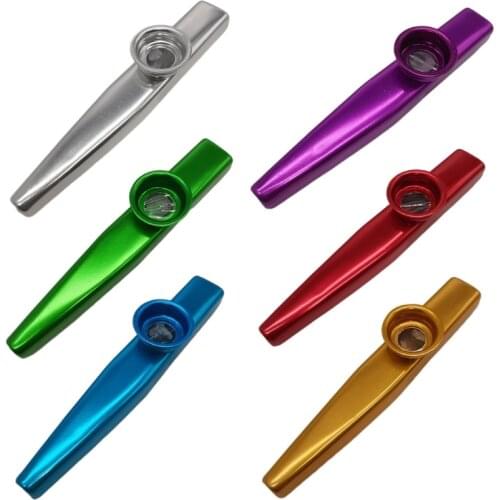 Multicolor Metal Kazoos Musical Instruments Flutes With Kazoo Flute Diaphragms Good Companion for Guitar,Ukulele, Violin