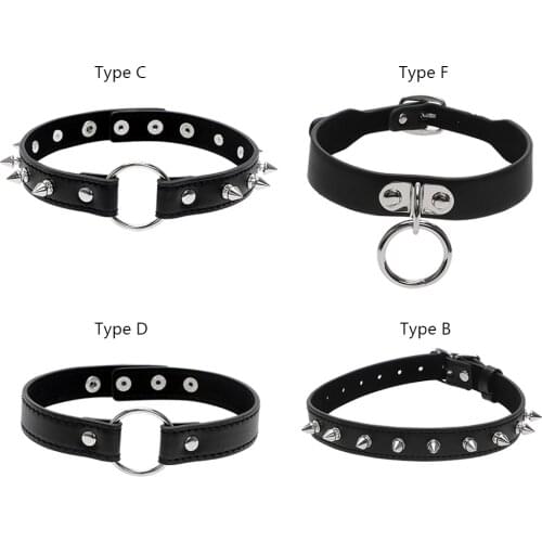 IKOKY SM Bondage Adjustable Punk Style Slave Restraints Sex Toys for Couples Spike Rivet Buckle Collar Neck Ring Adult Games