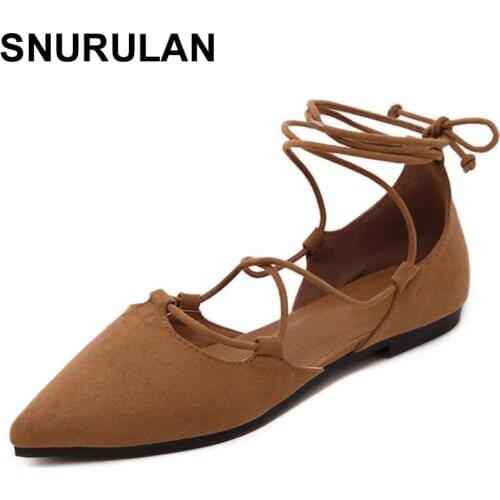 SNURULANLuxury Shoes Women Designers Fashion Flats Pointed toe Office Ladies Shoes Plus Size Slip on Shoes for Women FlatsE110