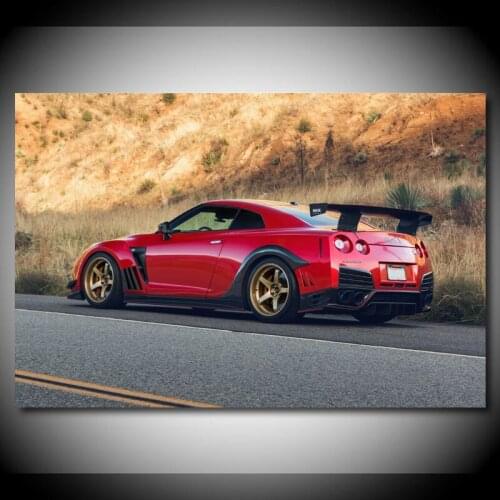 Modern Wall Art Picture Canvas Paintings Vehicle Super Car Nissan GT R R35 Red Car Posters HD Print for Living Room Decor