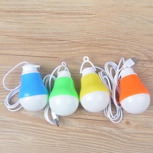 5V 5W White LED USB Cable Reading Book Light Bulb Energy Saving Plastic Lamp Outdoor Camping Lighting Bedroom Sleeping Lights
