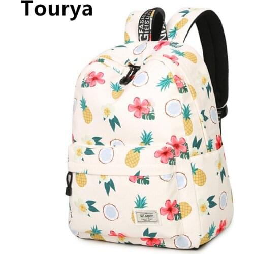 Tourya Casual Women Backpack Shoulder School Bags Bookbag for Teenagers Girls Laptop Backbag Travel Daypack Mochila Feminina