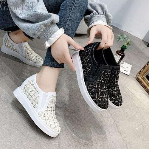 Korean Shoes Female Footwear All-Match Clogs Platform Casual Sneaker Autumn Soft Round Toe 2021 Dress Comfortable Creepers Fall