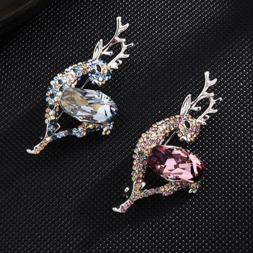 Wollet 2020 New Jewelry Fashion Crystal Corsage Brooch Female Deer All-match Clothing Accessories Scarf Buckle