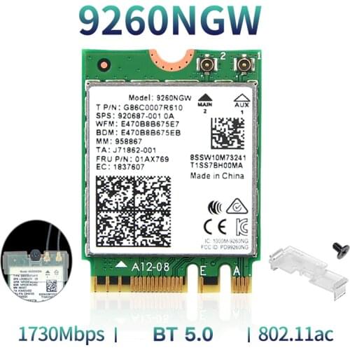 Wireless 2030Mbps 2.4G/5Ghz M.2 Network Wifi Card For Intel 9260 AC 9260NGW 802.11ac Bluetooth 5.0 Laptop Deskktop Windows 10