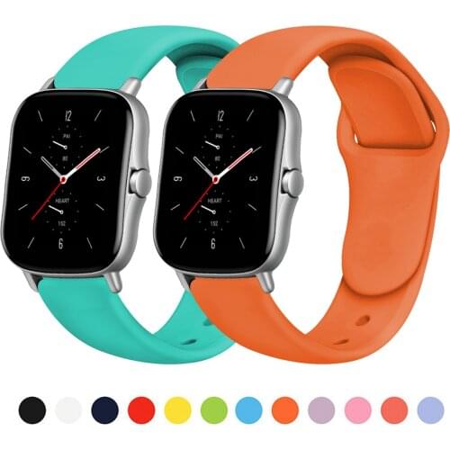 20mm 22mm Silicone band For Amazfit GTS/2/2e/GTS2 Mini/GTR 42mm/47mm/GTR2/2e/stratos 2/3 Sport Watch Bracelet Amazfit bip strap
