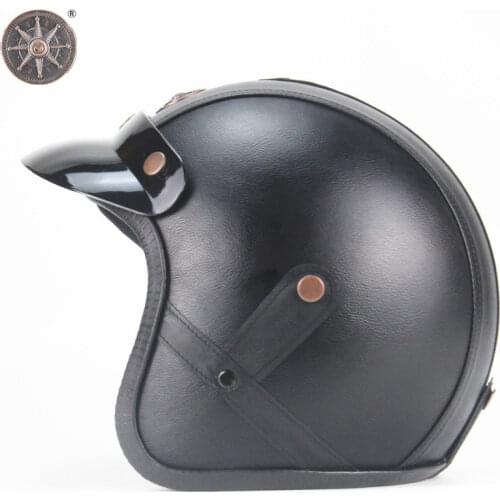 Helmet Motorcycle Retro Helmet Casco Moto Classic Helmet Electric bike Leather Cruise Half Helmet Motorcycle Accessories 2058
