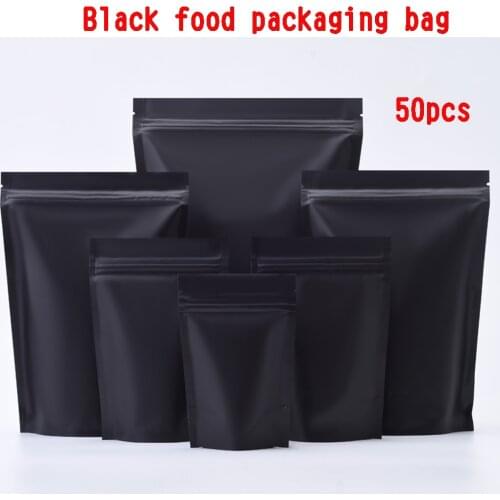 Black food packaging bag retail bag sealed beef tea packaging bag red jujube dried fruit translucent aluminum foil bag 50pcs