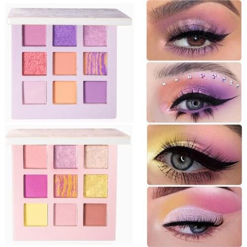 9 Colors Fashion Eyeshadow Kit Matte Eyeshadow Glitter Palette Eye Shadow Powder Pigment Metallic Diamond Glitter Cosmetics TSLM