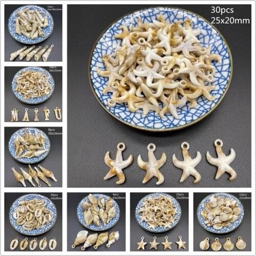 15-45mm Starfish Seashell Beach Craft Sea Stars Acrylic Beads For Jewelry Making DIY Earrings Bracelet Necklace Accessories